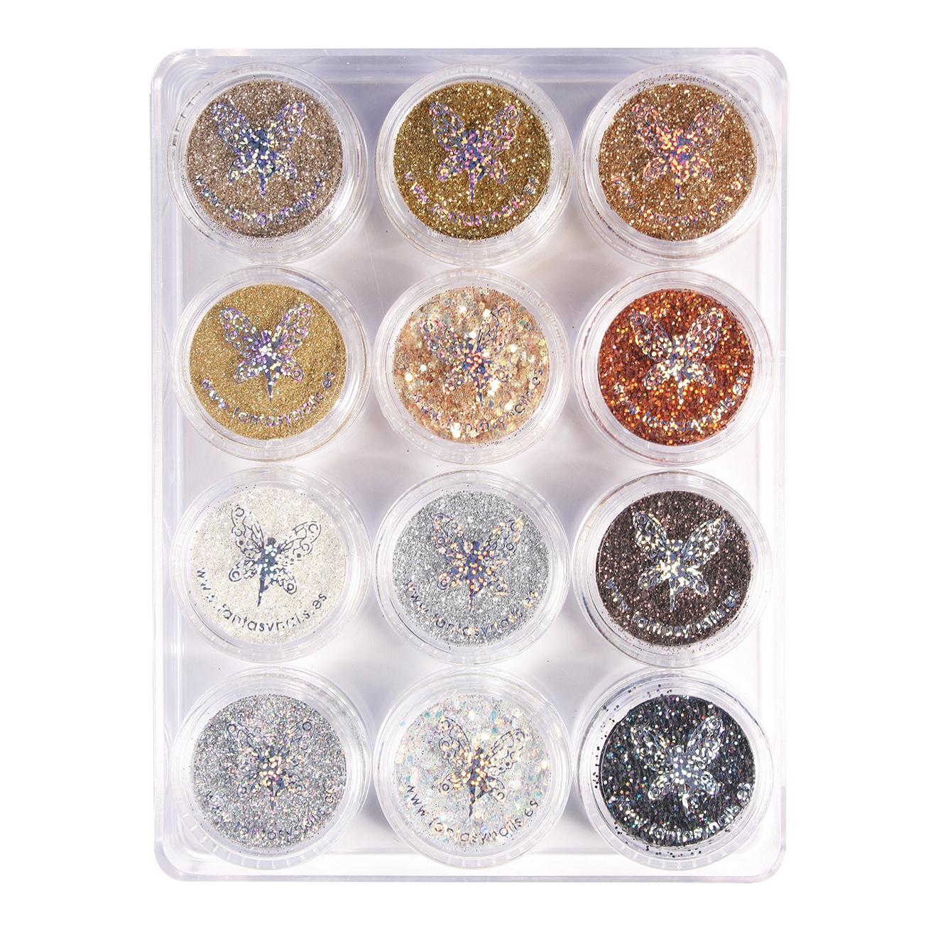 Glitter Kit of 12 colors - JEWEL
