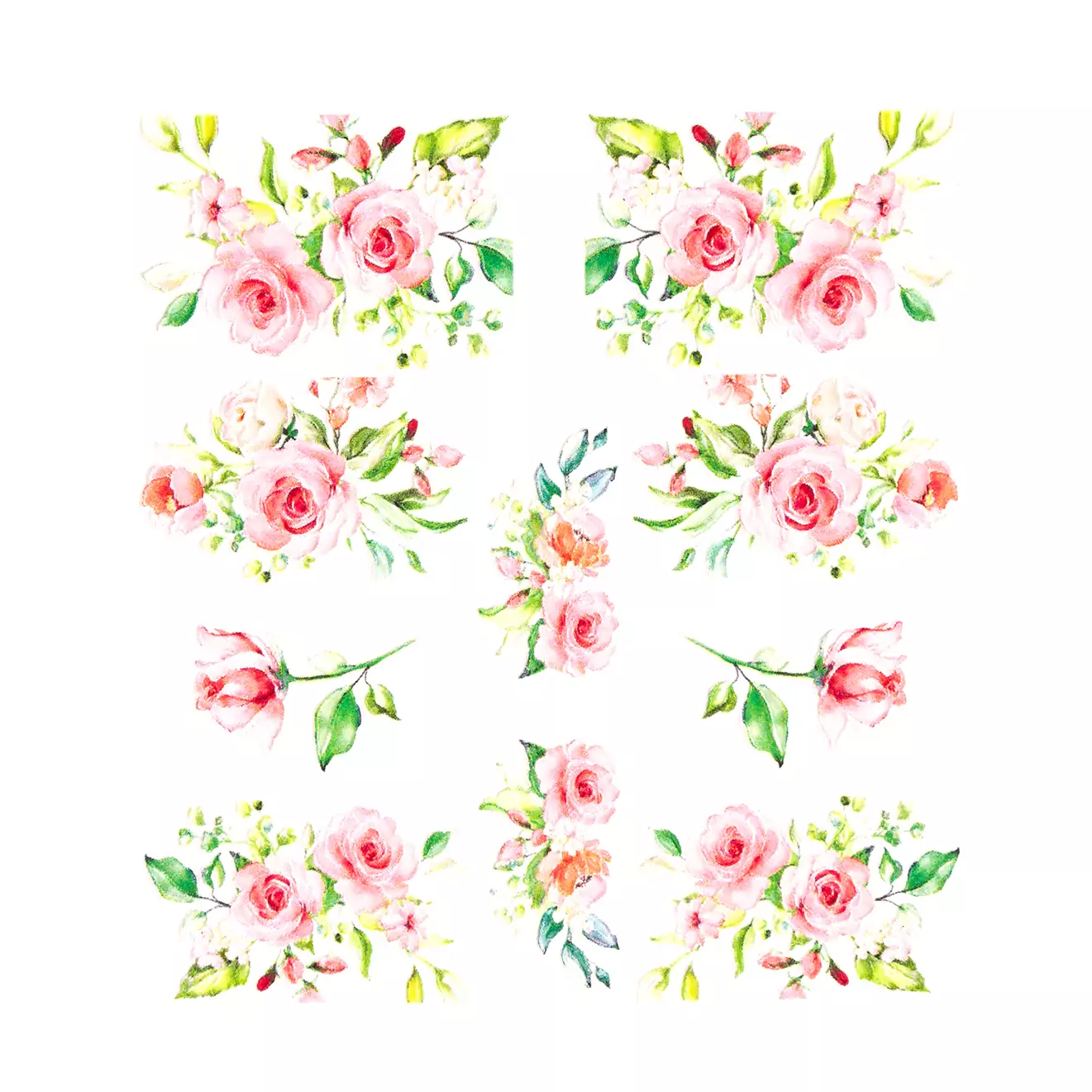 3D waterdecals roses