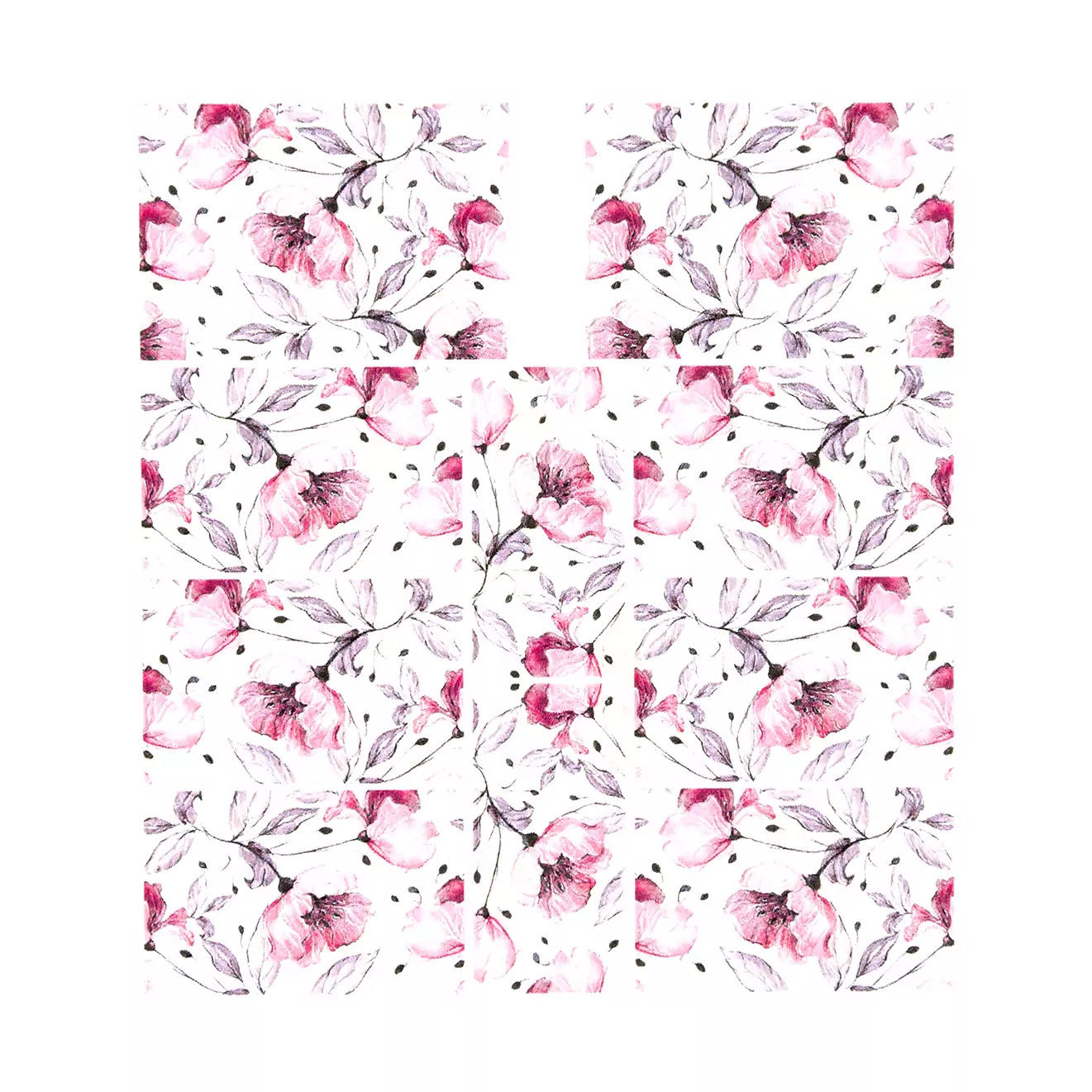 3D waterdecals vintage poppies