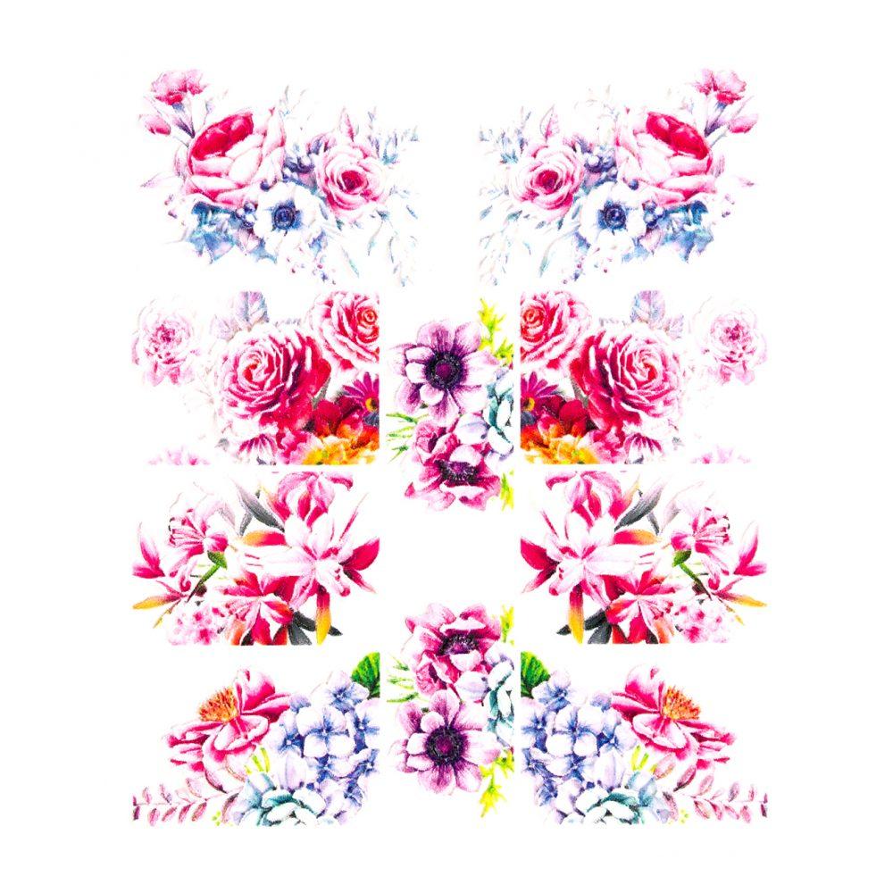 3D waterdecals floral blue violet