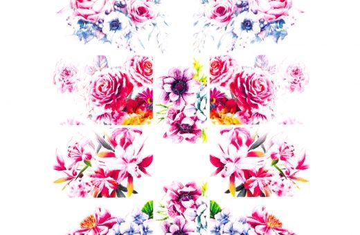 3D Waterdecals Floral Blue Violet