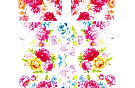3D Waterdecals Floral Red Yellow