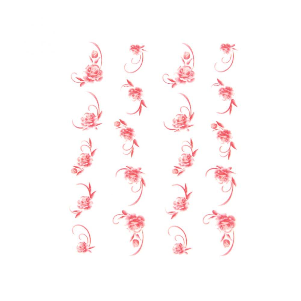Water Decals roses rouges