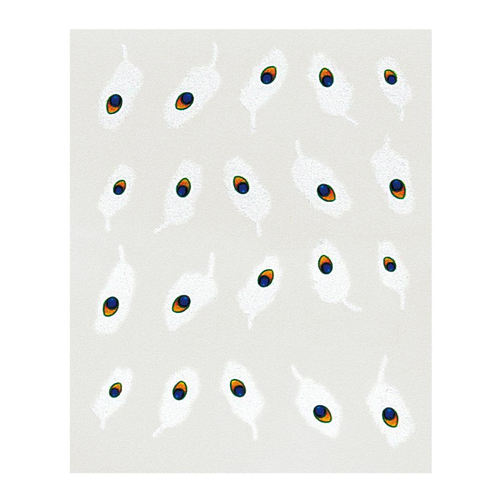 Water Decals plumes blanches paon royal
