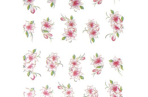 Stickers 3D flores - plata / rosa