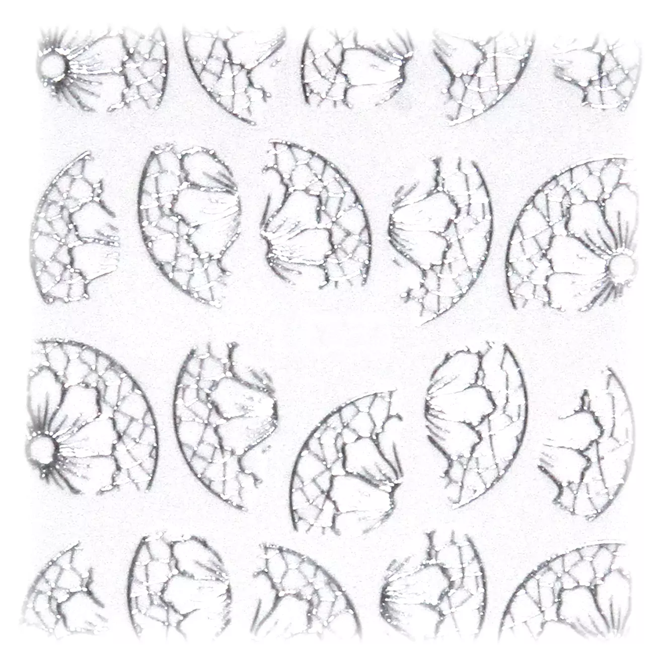 Water Decals encaje/flor plata