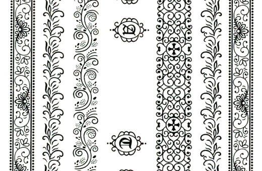 Water Decals negro vintage cenefa