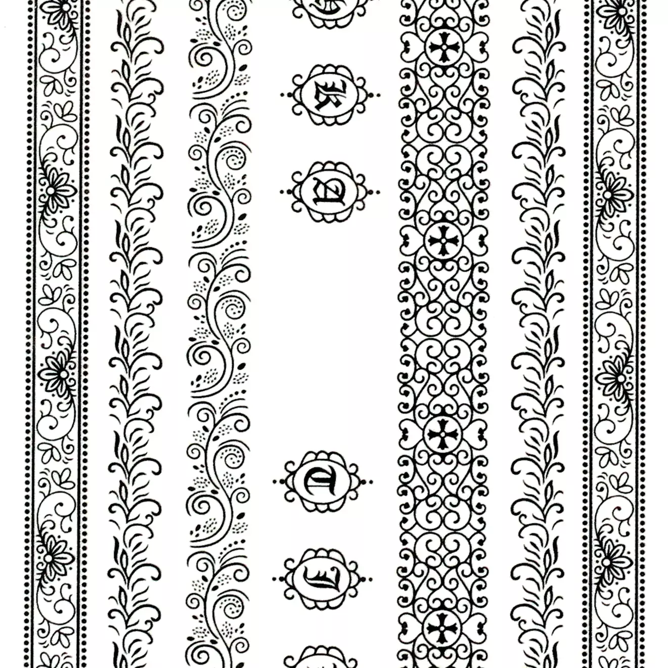 Water Decals negro vintage cenefa