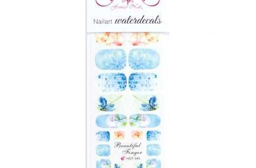 Waterdecals Floral bleu
