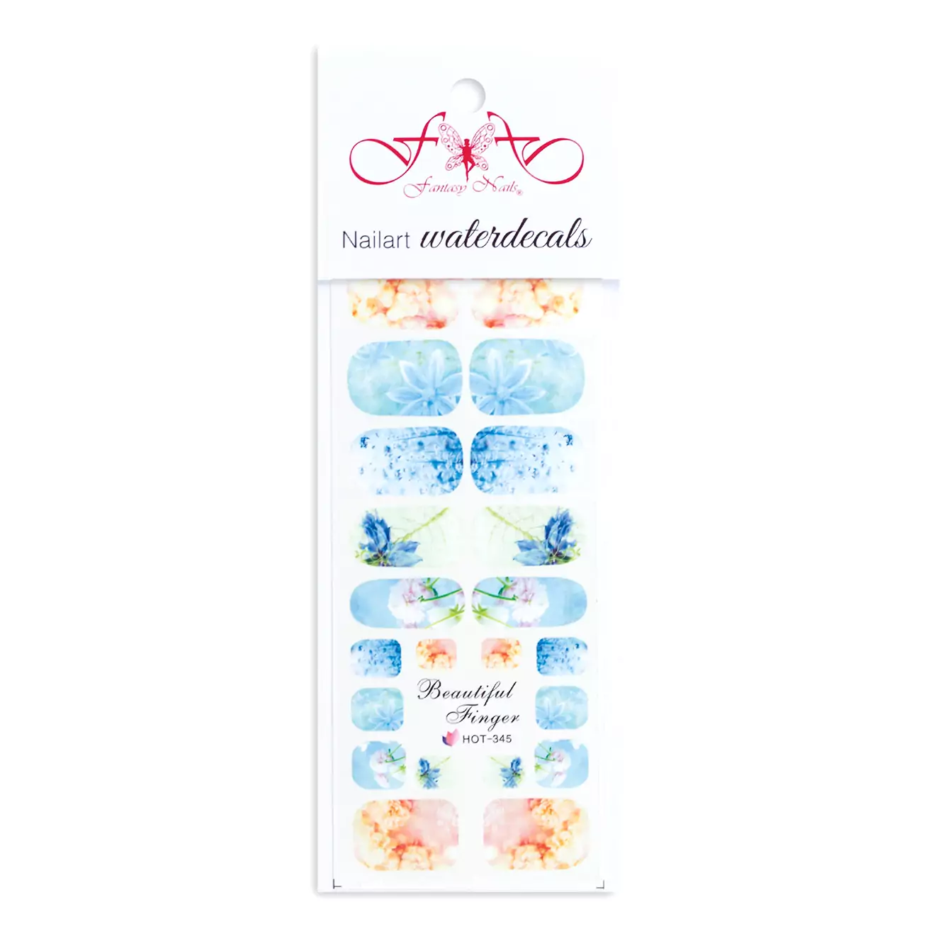 Waterdecals Floral bleu