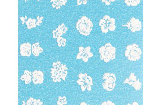 3D Waterdecals White Flowers