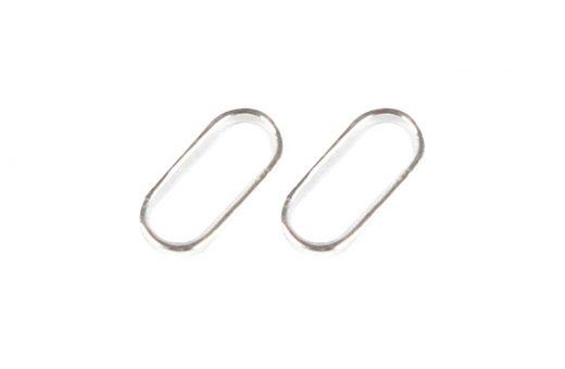 Metallic Forms Oval - Silver - 10 pcs